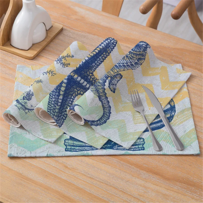 Океан животное Русалка Узор Кухня Столовые приборы обеденный стол коврики