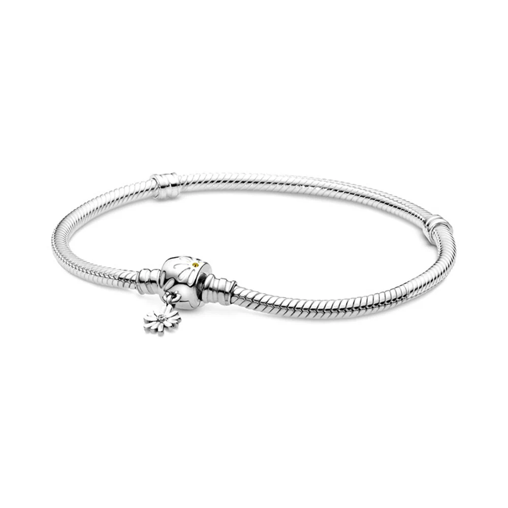 

925 Sterling Silver Bracelets Heart With Tree Of Life Silver Fashion Chrysanthemum Bangles Fit For Original Charm Beads Jewelry