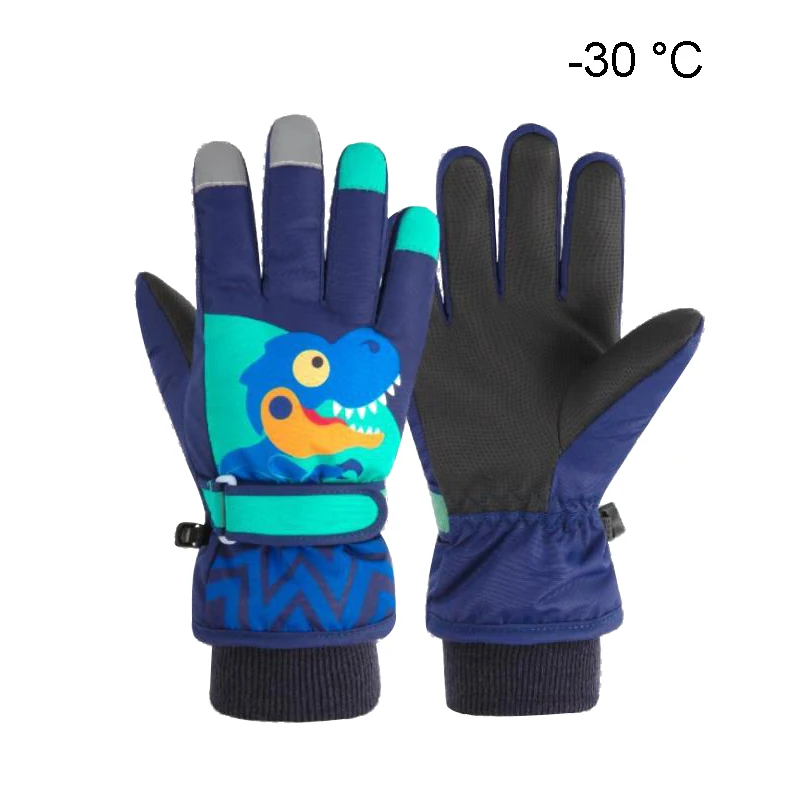 1-15Y Professional Ski Gloves for Children Boys Winter Warm Windproof Sports Snowboard Ski Gloves Kids Breathable Adjustable