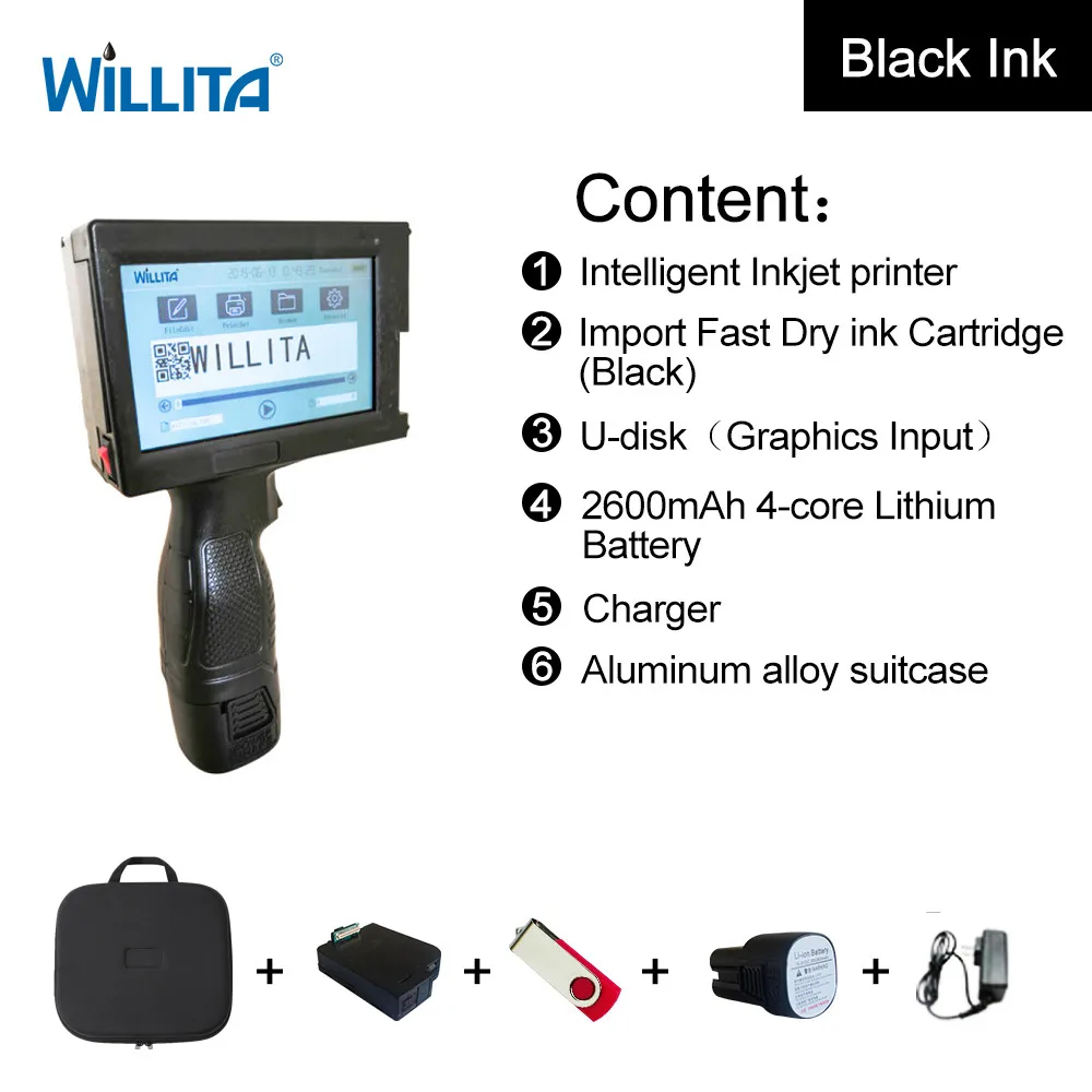 Заводская Поставка ручной струйный принтер штрих код QR Срок годности серийный