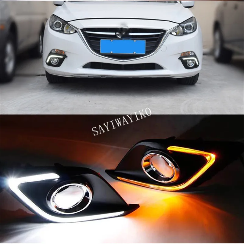 Дневные ходовые огни для Mazda 3 Mazda3 Axela 2014 2015 2016 светодиодный дневные с указателем