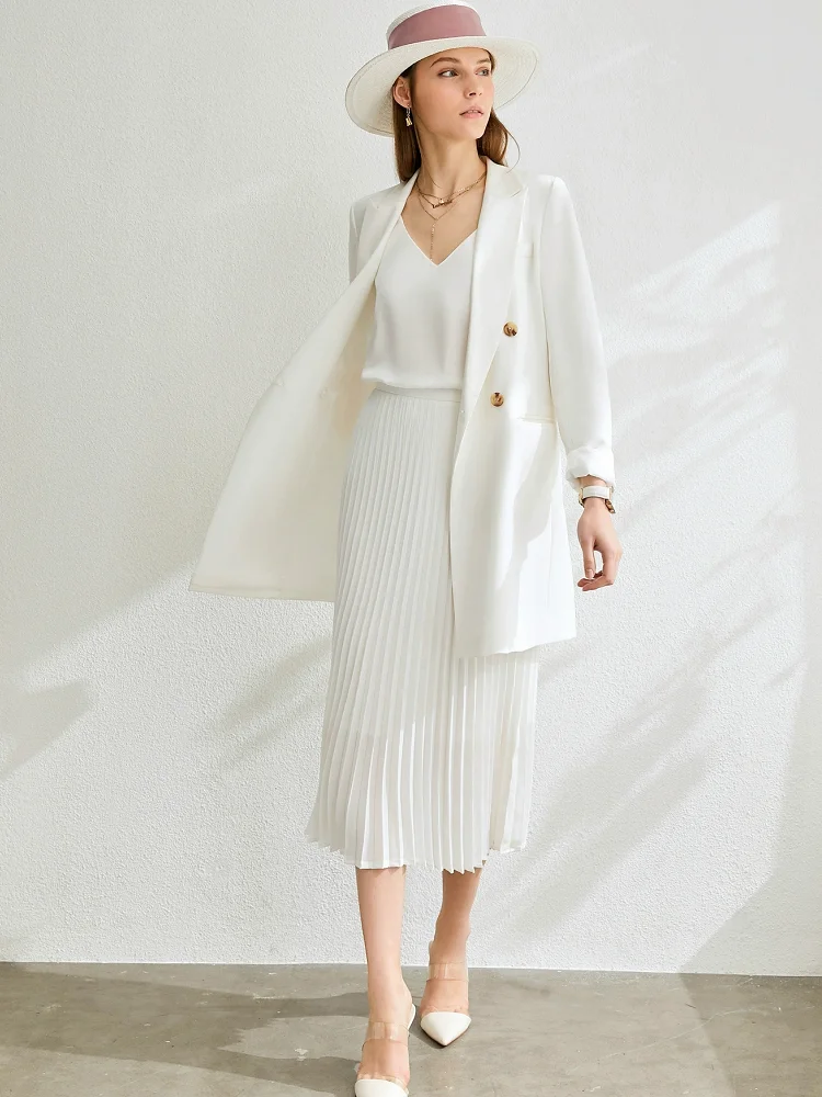 Весенняя офисная одежда белая черная длинная юбка винтажная английская