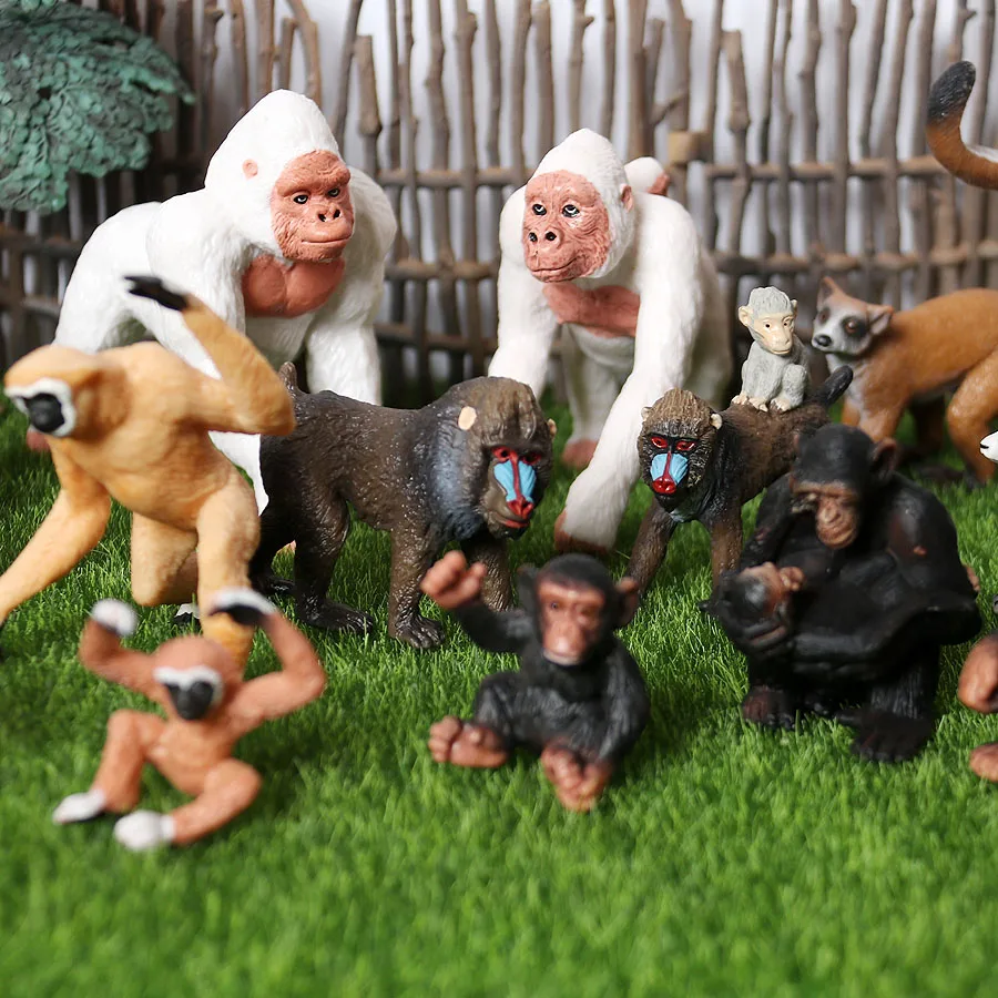 Моделирование диких животных модель мандрели шимпанзе Горилла Гиббон обезьяна