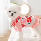 Комплект из 2 предметов; Летняя одежда с принтом в виде собак для девочек Купальник собаки костюм футболка с шортами для кошек, одежда для собак, одежда для собак жилетка, одежда для домашних животных собак, одежда для собак, для девочек