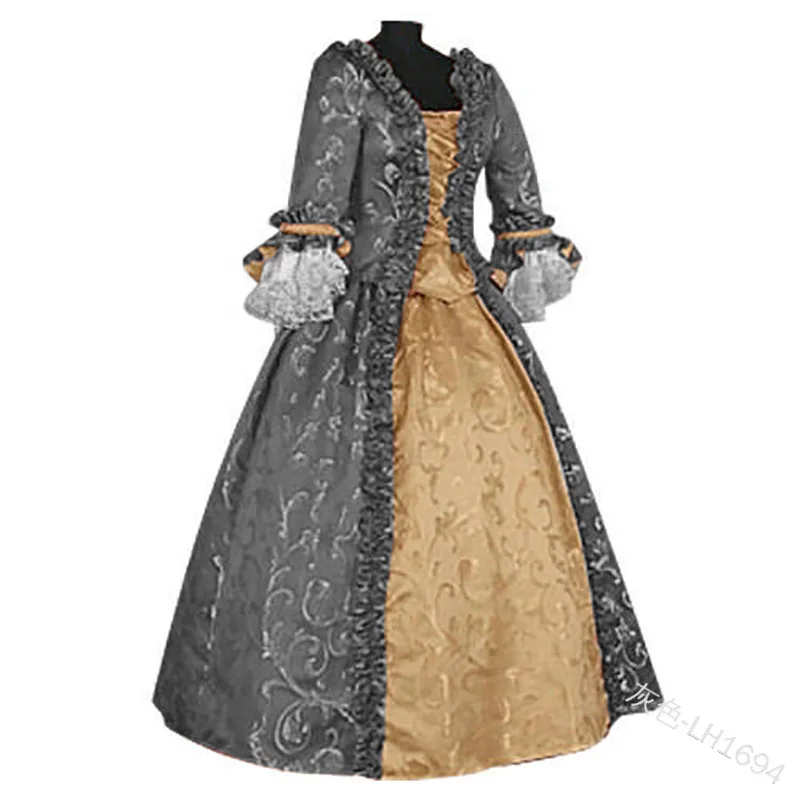 

Elegant Women Medieval Gothic Dress Halloween Renaissance Carnival Party Cosplay Costumes Adult Victoria Palace Princess Dress