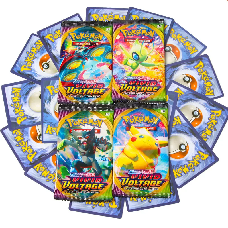 Случайный 9 дюймов блестящие карты Pokemon TCG: щит меча яркий усилитель напряжения