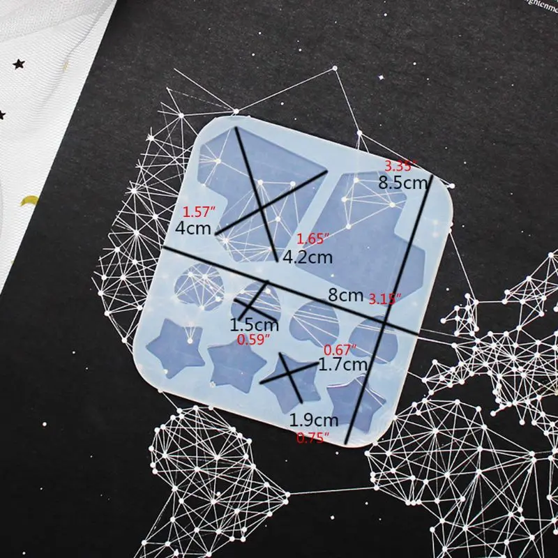 

N7MF DIY Heart Star Barrettes Silicone Epoxy Resin Molds Hair Pin Mold Jewelry Tools