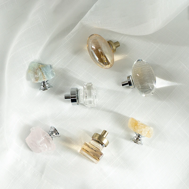 

Tona Natural Stone Knob Rose Quartz Cabinet Handle Crystal Pull Turquoise Drawer Pull Dresser Knob Muebles Cabinet Pulls