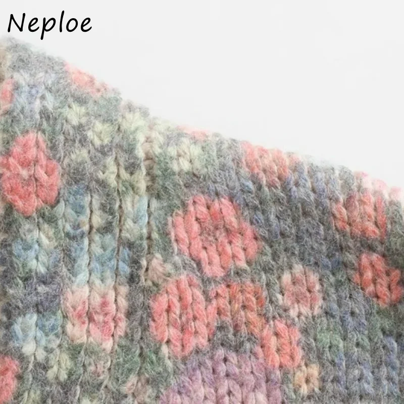 Осенне-зимний Новый Нежный вязаный кардиган Neploe Женский однобортный свитер с