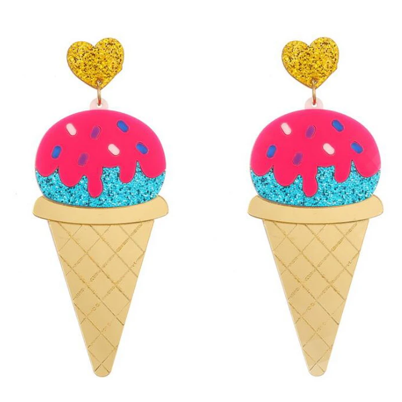 Горячая лето супер прекрасный красочный лед для крема акриловый Висячие серьги