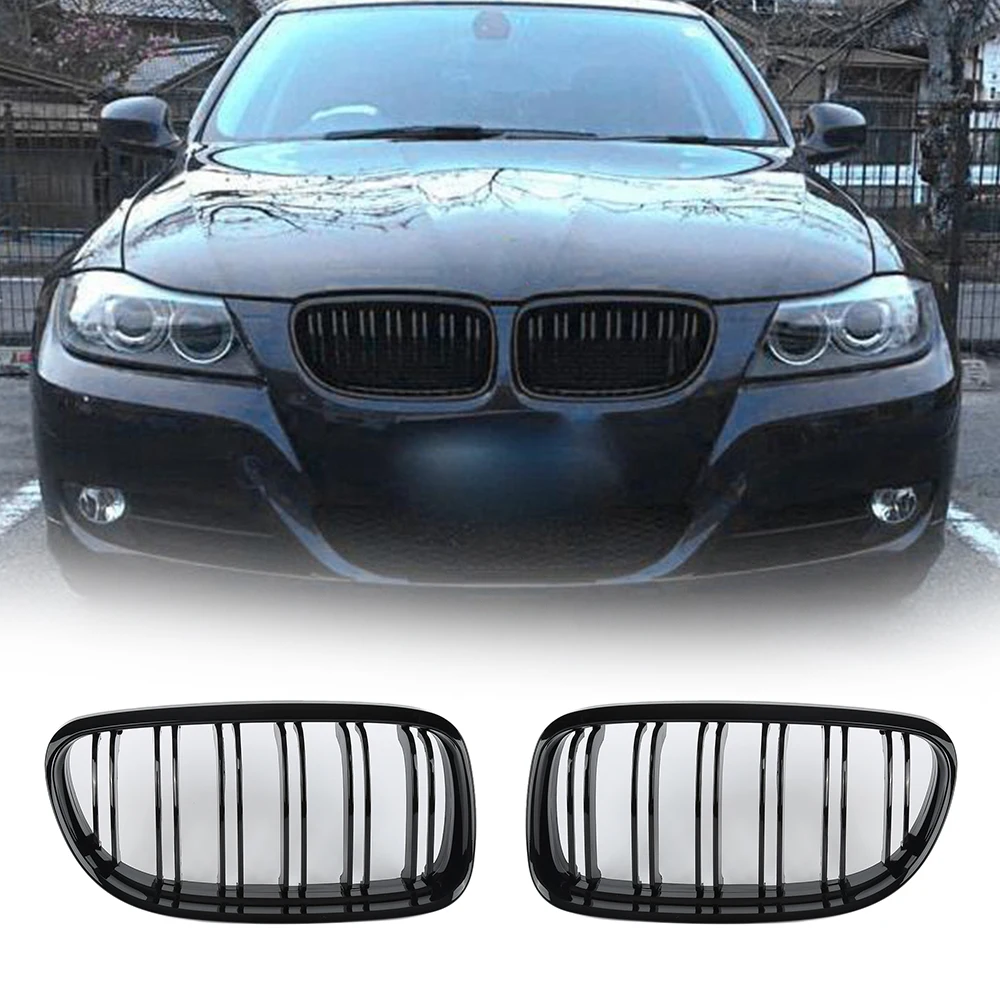 Радиатор гоночный с двойной линией для BMW E90 318 320i 325i глянцевый черный радиатор из