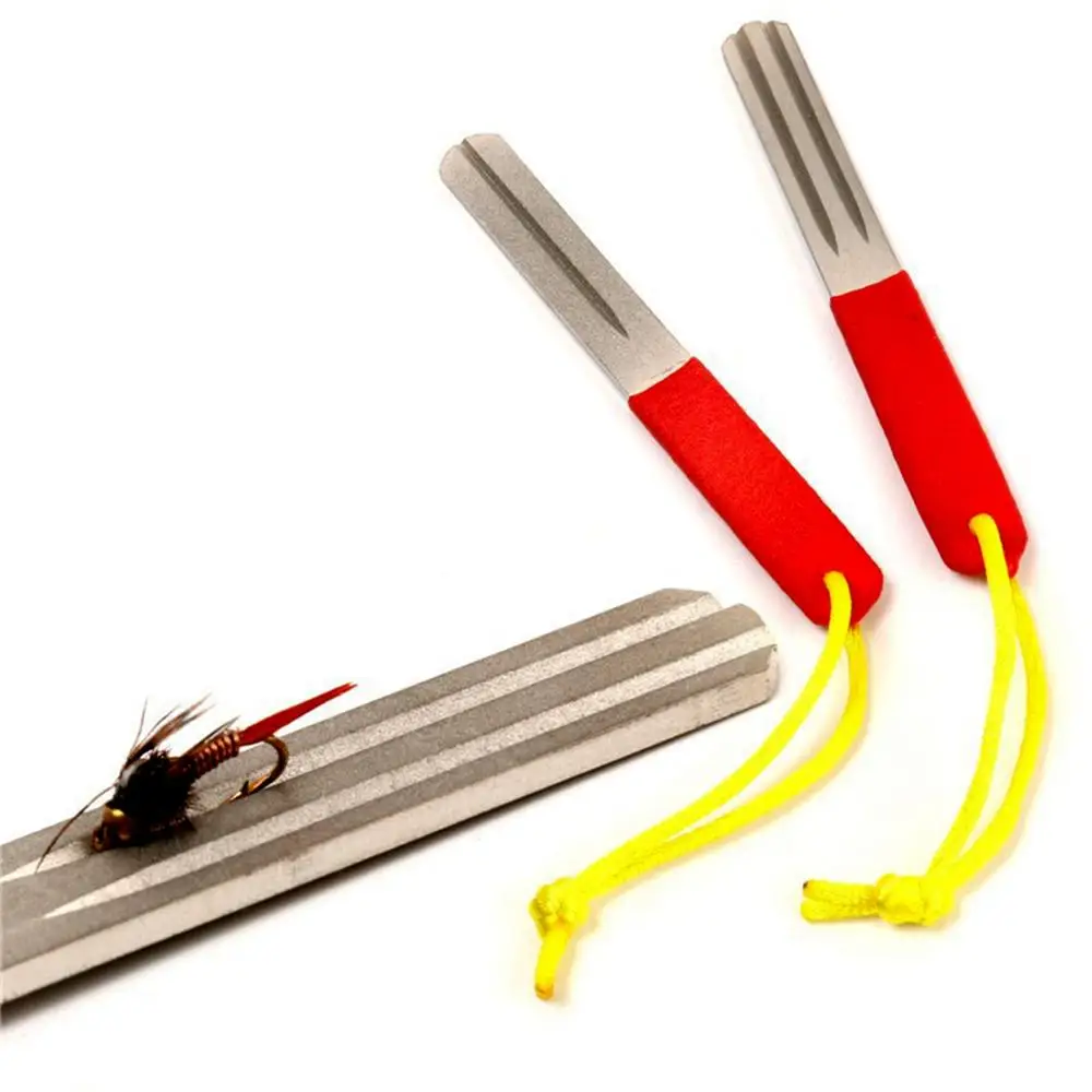 2-сторонний рифленый Портативный Алмазный нож для заточки рыболовных крючков hone