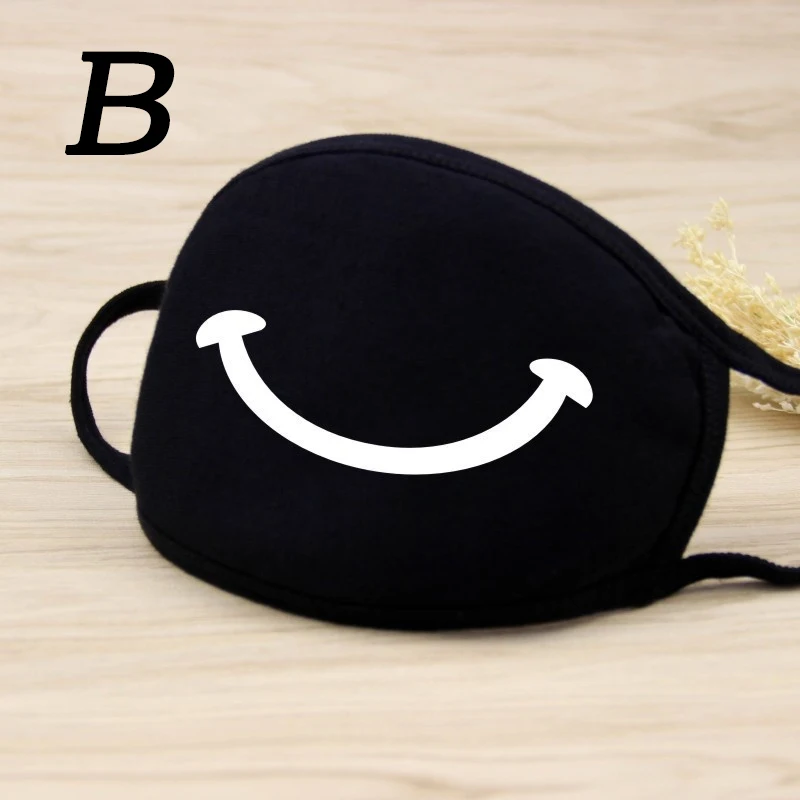 1 шт. модная черная хлопковая маска с утолщенным принтом медведя для носа зубов