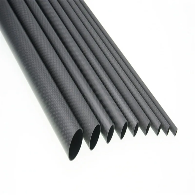 Luz de sarga de tubo de fibra de carbono 3K, 12x10x1000mm/22x25x1000mm-2