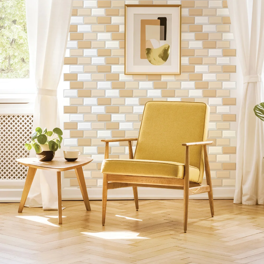 10 шт./упак. желтые 3D наклейки на кирпичные стены самоклеящиеся водонепроницаемые