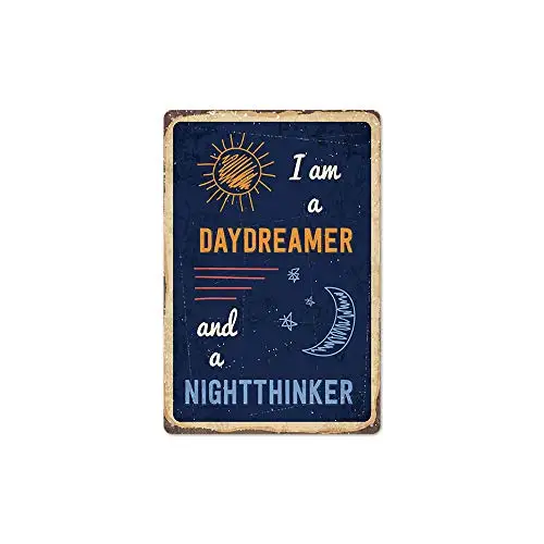 Металлический жестяной знак-я мечтник и ночной thinker-8x12 дюймов-его можно повесить, установить и разместить в помещении или на улице U