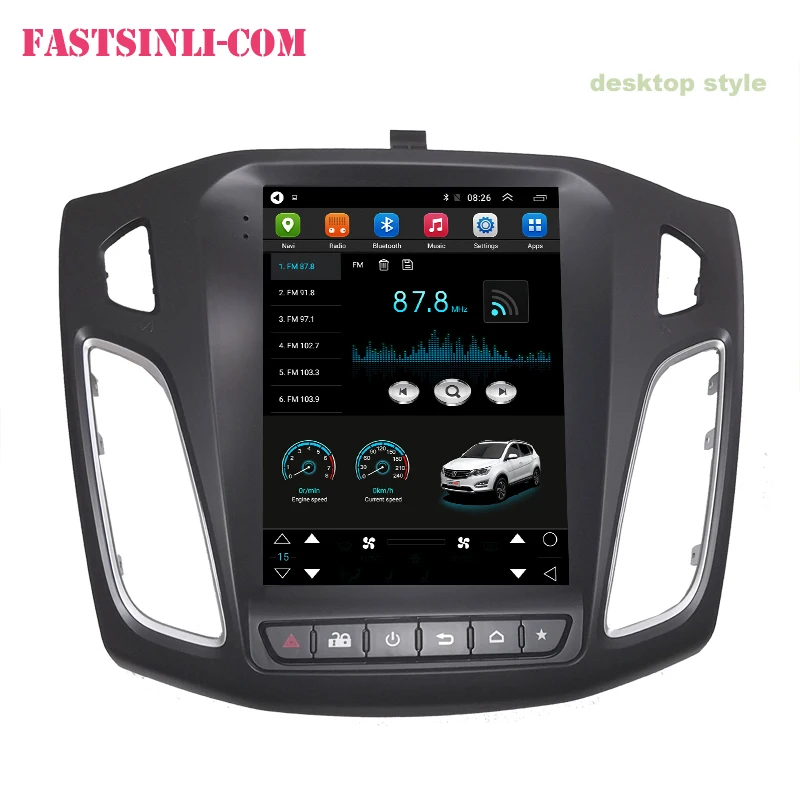Android8.1 Тесла стиль автомобиля gps навигация для Ford Focus 2012- gps навигация вертикальный экран