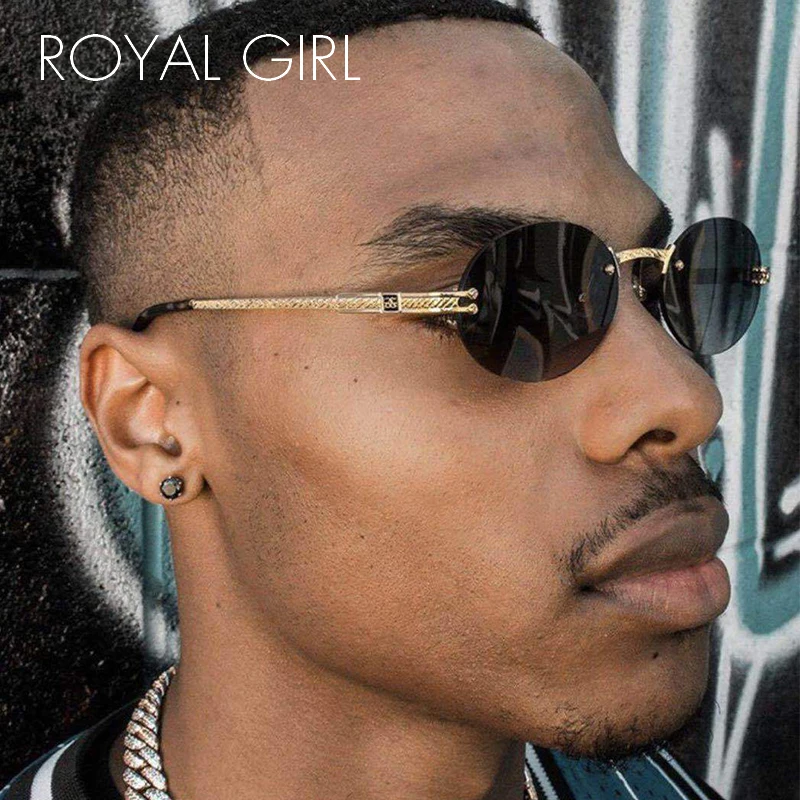 Королевская девушка 2020 новые безрамные обрезные женские солнцезащитные очки