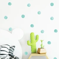 watercolor mint green dot wall sticker home room decoration accessories for kids baby shower pegatinas de pared