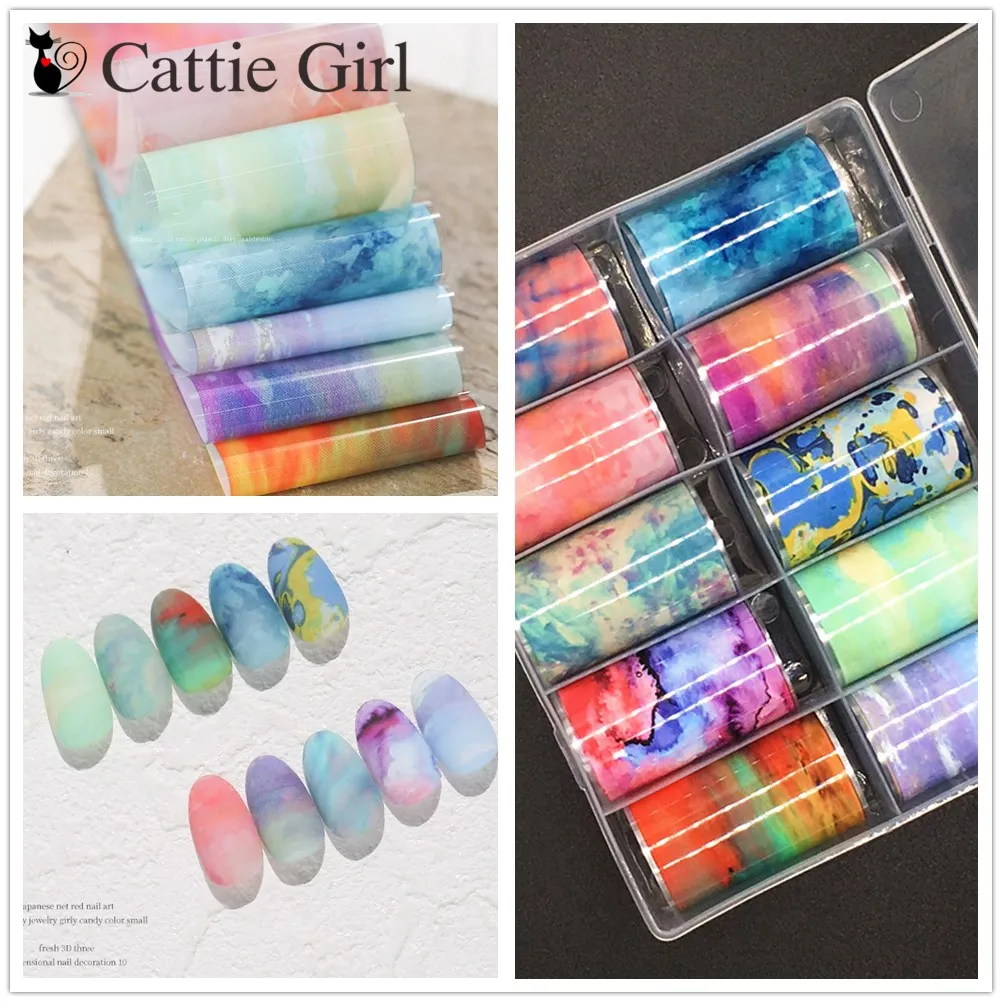 

Marble Stone Nail Foils Starry sky Transfer Paper Stickers Sliders Adhesive Nails Wraps Adhesive Floral Nail Art Decorations