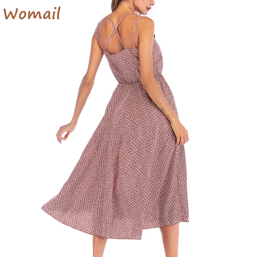 Женские платья открытая спина цветочный принт богемный Вадим длина до колена v