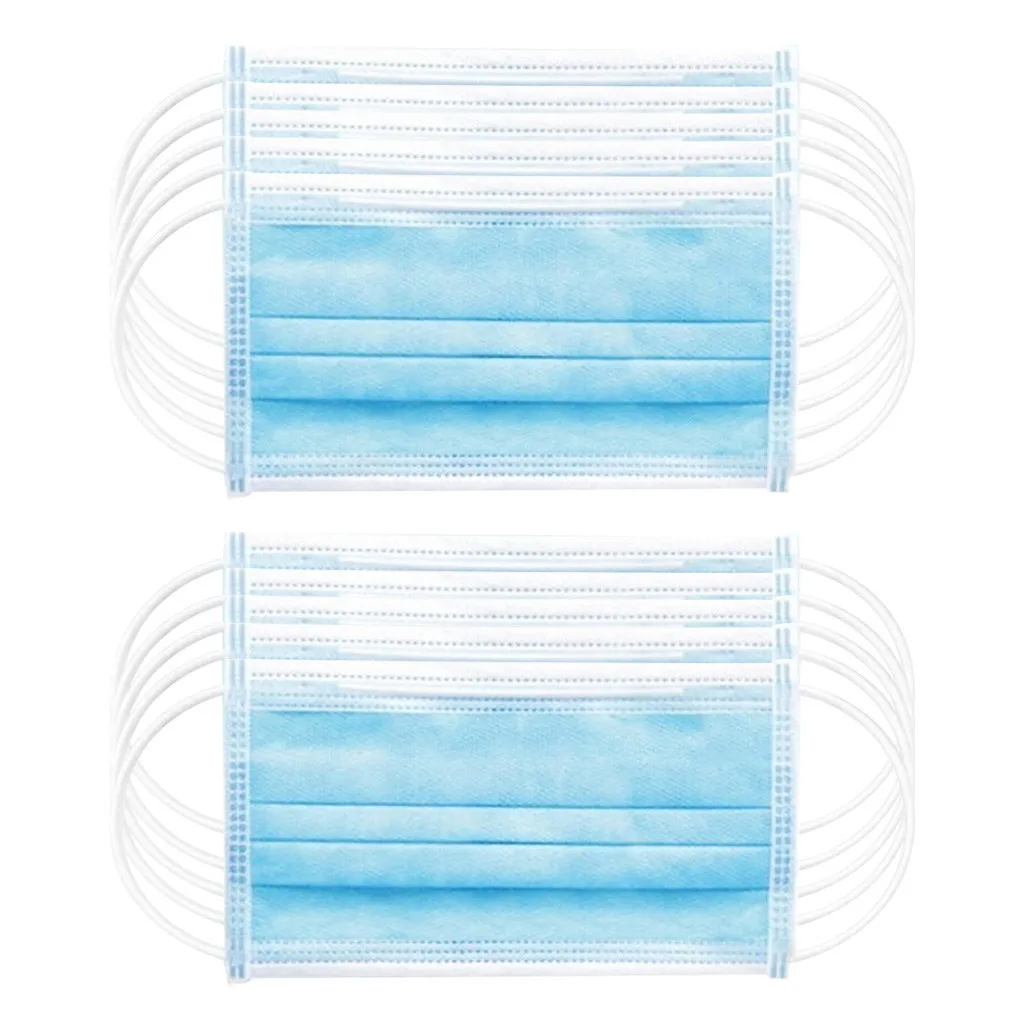 

50 pcs Disposable Masks Non-woven Face Masks 3 layer Ply Filter Anti-Dust Breathable Adult Mouth Mask blue mascarilla