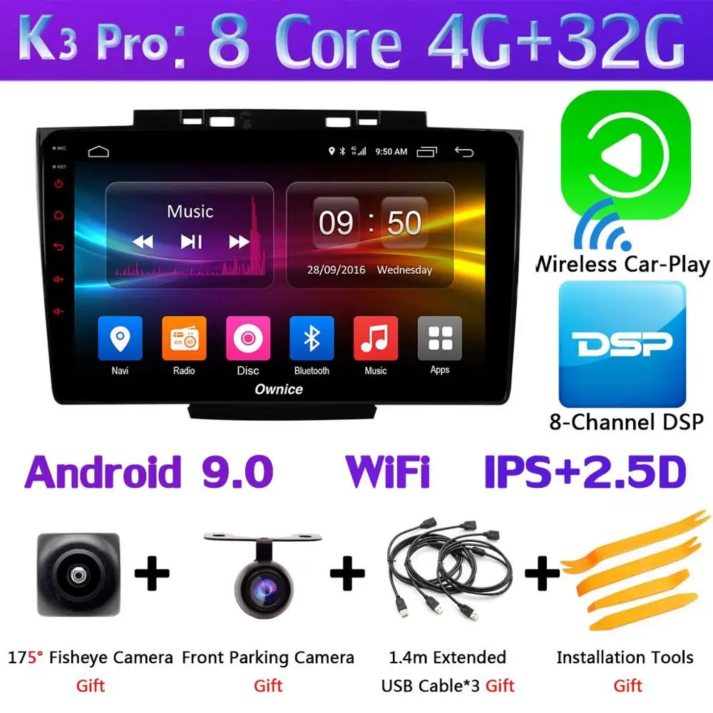 K3 Pro CarPlay Ownice K1 K3 K5 K6 автомобильный dvd-плеер gps радио для Haval Hover Greatwall Great Wall H5 H3 2013- CarPlay DSP Adas 360 ° панорамный - Цвет: K3 Pro CarPlay