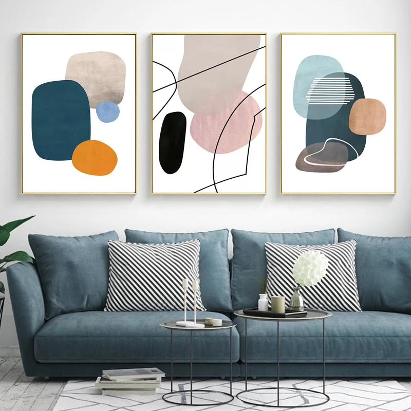

Abstract Geometric Color Block Wall Poster Print Nordic Colorful Canvas Painting Art Living Room Decoration Pictures Home Decor