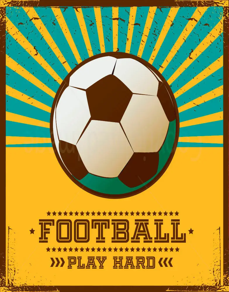 

FOOTBALL PLAY HARD METAL TIN SIGN POSTER WALL PLAQUE