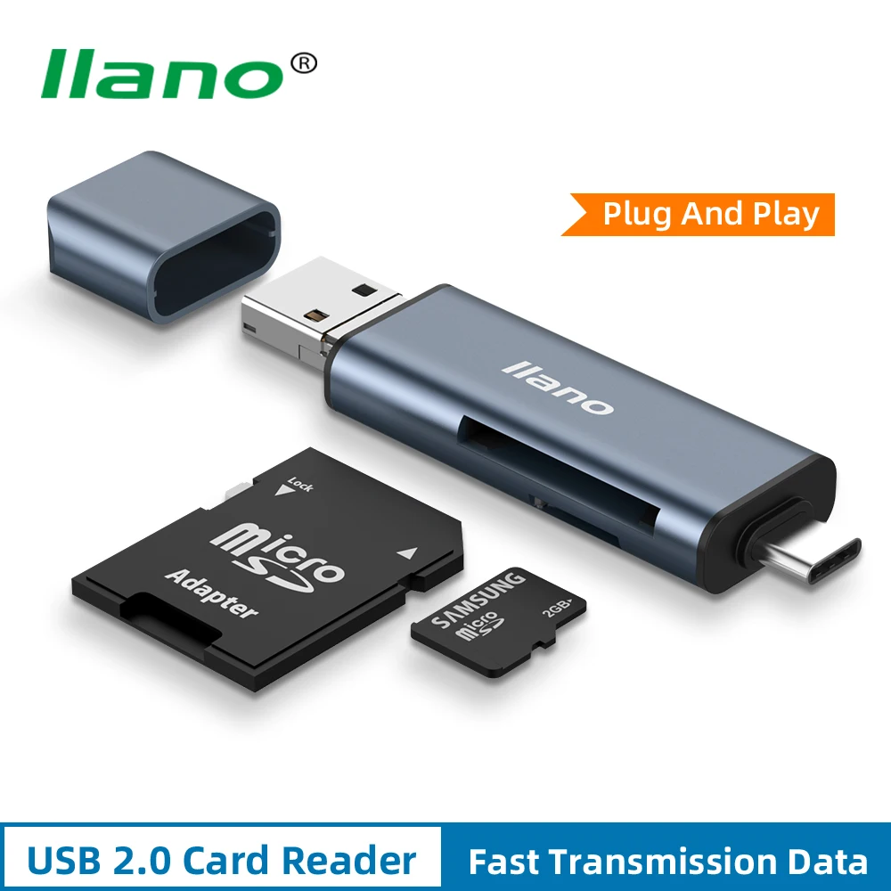 Считыватель карт LLANO USB 2 0 Type C Micro для SD TF адаптер ноутбуков аксессуары OTG кардридер
