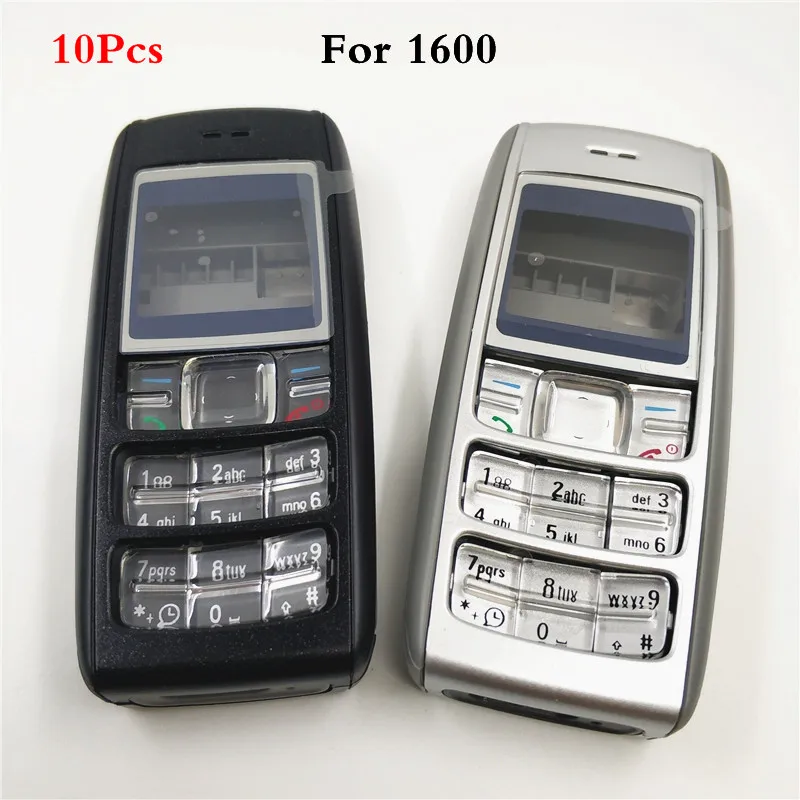 

10Pcs/lot Good quality New Full Complete Mobile Phone Housing Cover Case+English Keypad For Nokia 1600