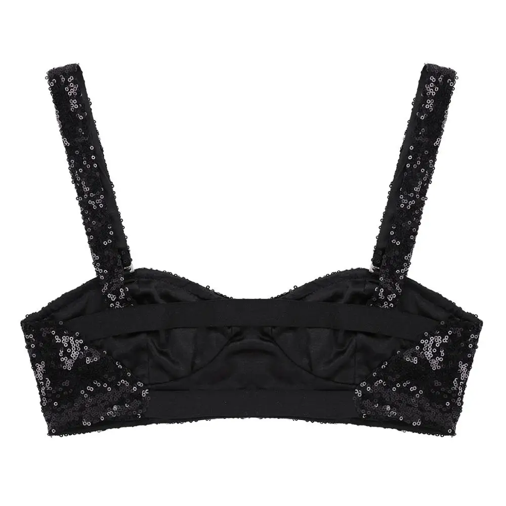 Women Shiny Gitter Lingerie Bra Sexy Woman Female Sequins Rave Dance Bralette Underwear Wire-free Unlined Bras Top Club Clothes |