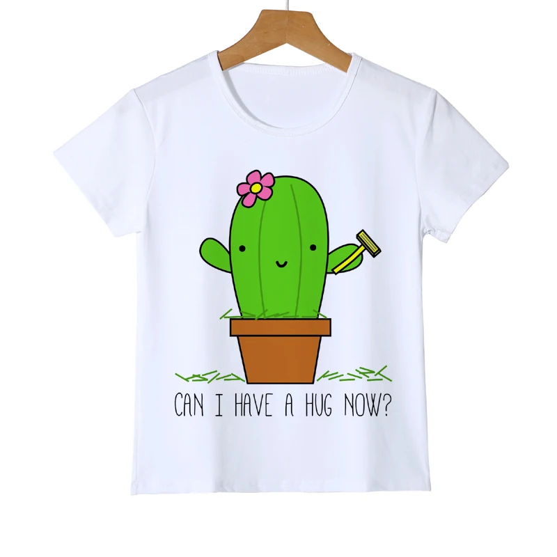 Футболка для мальчиков с милым мультяшным КАКТУСОМ детские топы футболки