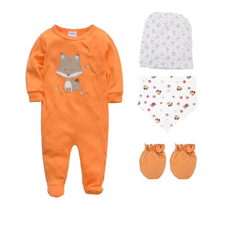 

Honeyzone Winter Pyjama Bebe 0 3 Meses Newborn Baby Boy Clothes Baby Sleepsuit Infant Bear Print Romper Set 100%Cotton