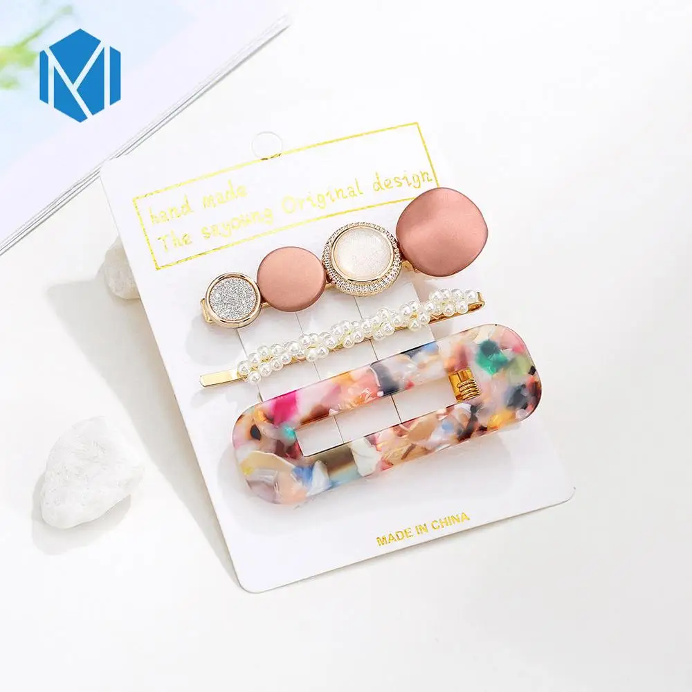 3pcs colorful M MISM INS Круглый корейский Кристалл Сплав заколки для волос Макарон цвет заколки BB шпильки Заколки для женщин обувь девочек аксессуары для волос - Цвет: 3pcs colorful