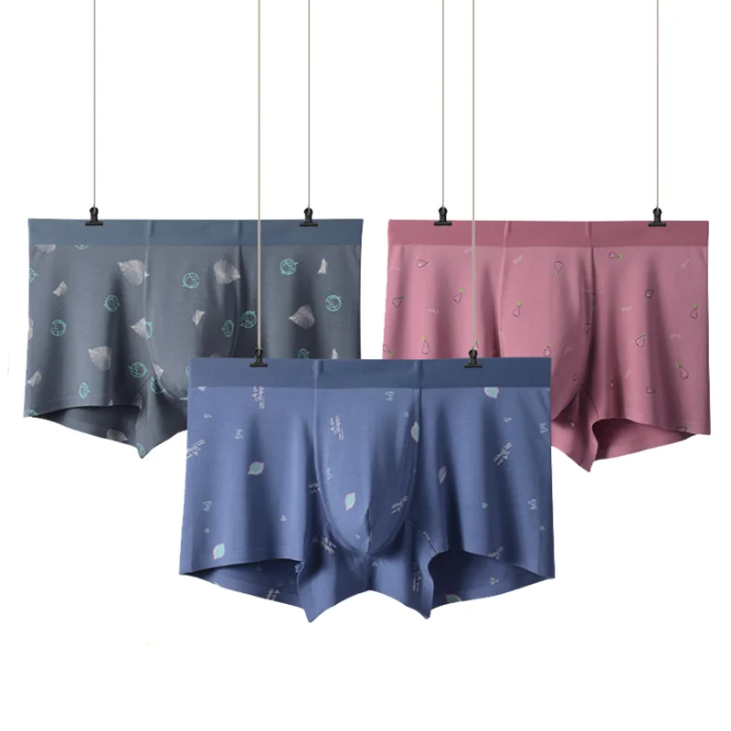 

3PCS/Lot Men Underwear Boxers Panties Comfortable Sexy Solid Mens Printing Underpants Shorts Male Panties