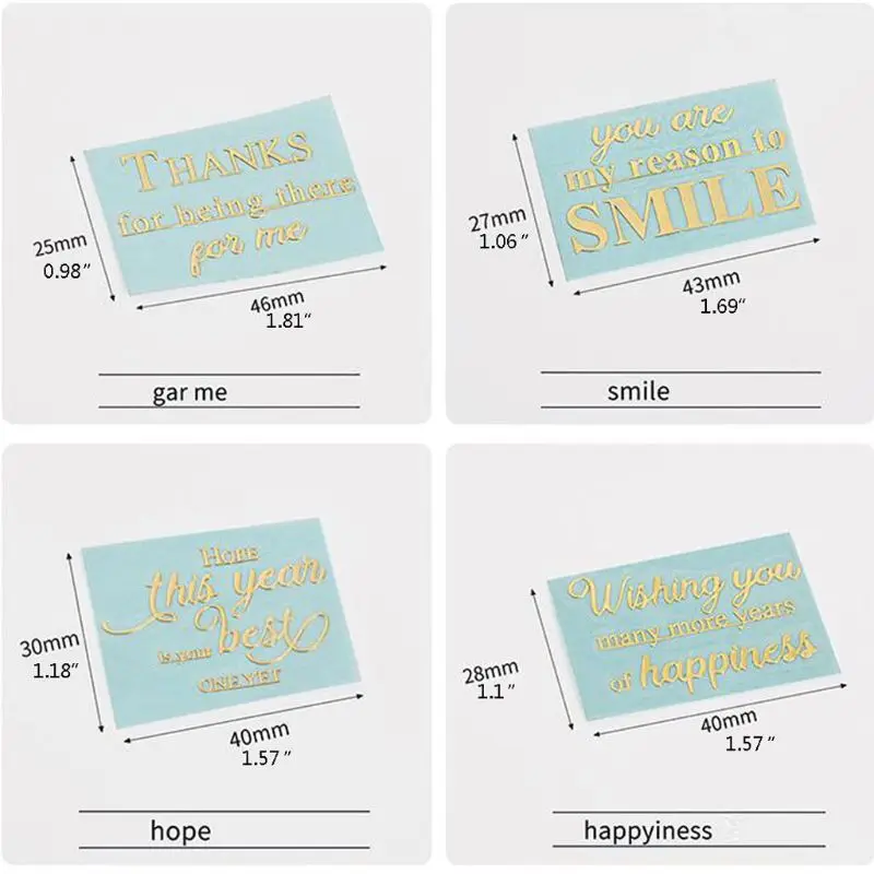 

8Pcs Gold Foil Metallic Letters Stickers Copper Motive Power Letters Resin Projects Decor Best Wishes Jewlery Making