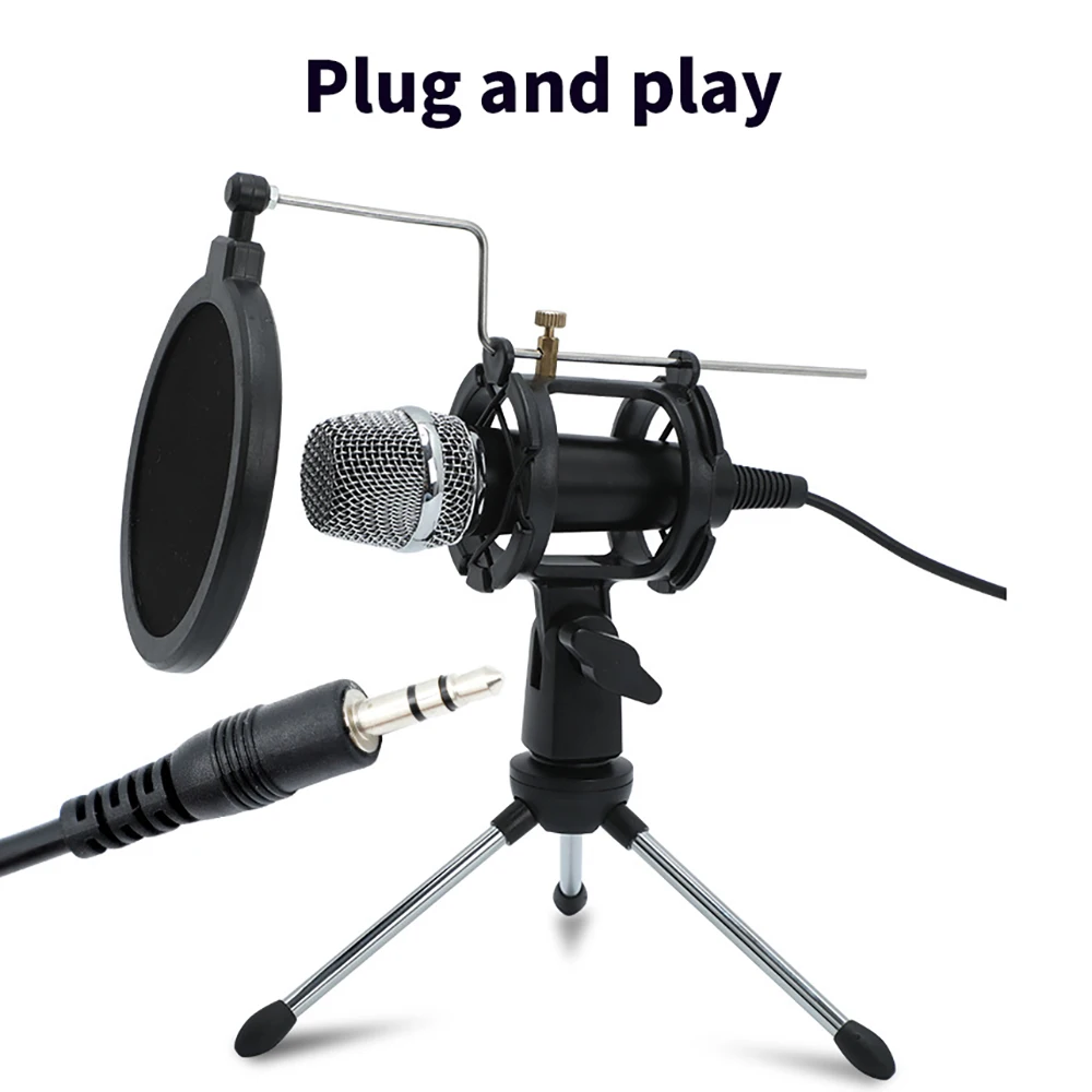 Enlarge Mobile phone computer karaoke microphone portable karaoke suitable for laptop PC, live broadcast, online chat desktop microphone