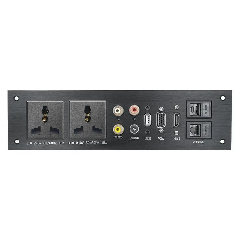Панель из алюминиевого сплава AC 110-240V USB аудио VGA Сеть HDMI интерфейс UK/EU/US/CN электрическая розетка плата питания Китай переходник