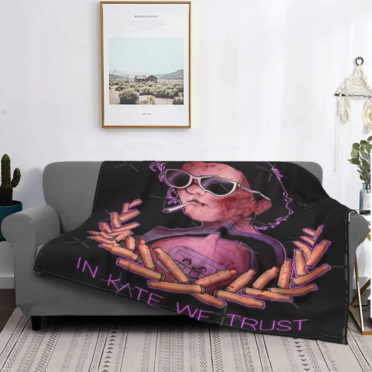 

In Kate We Trust-Manta de trabajo Original, a cuadros colcha para cama, sofá, térmica, para niños