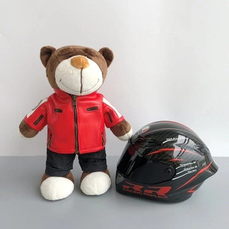 Искусственная кукла ралли мотоцикл медведь шлем модель куклы маленькое