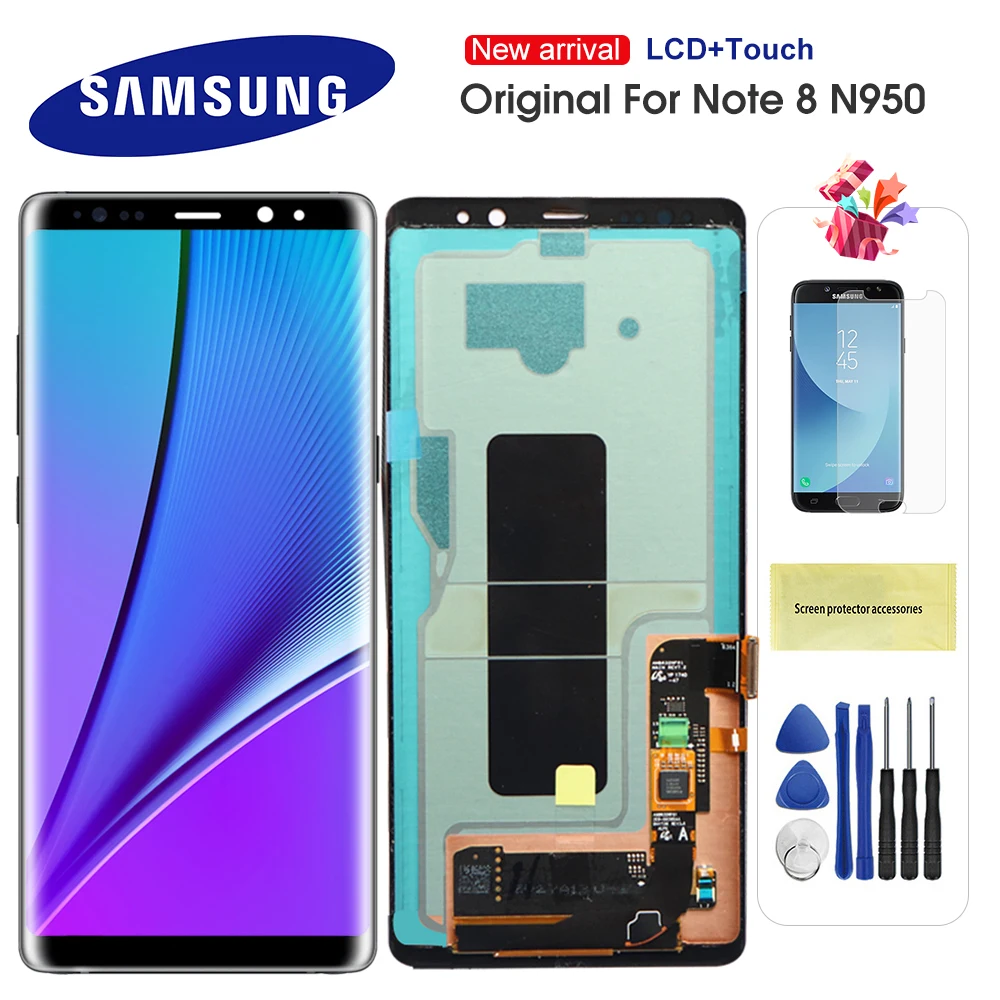 100% Оригинальный супер AMOLED LCD для Samsung Galaxy NOTE 8 N950 N950F дисплей сенсорный экран