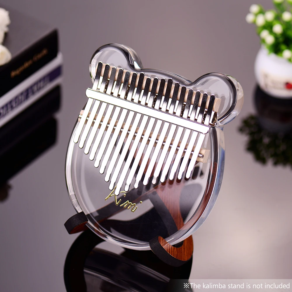 

17-Key Kalimba Thumb Piano Transparent Acrylic Material with Carry Bag Musical Note Stickers Tuning Hammer Cleaning Cloth Gift