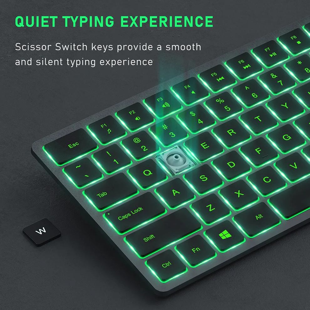 SeenDa Wireless Keyboard and Mouse Combo Backlit Rechargeable Full-Size Illuminated Keyboard and Mouse Set forLaptop Gaming enlarge