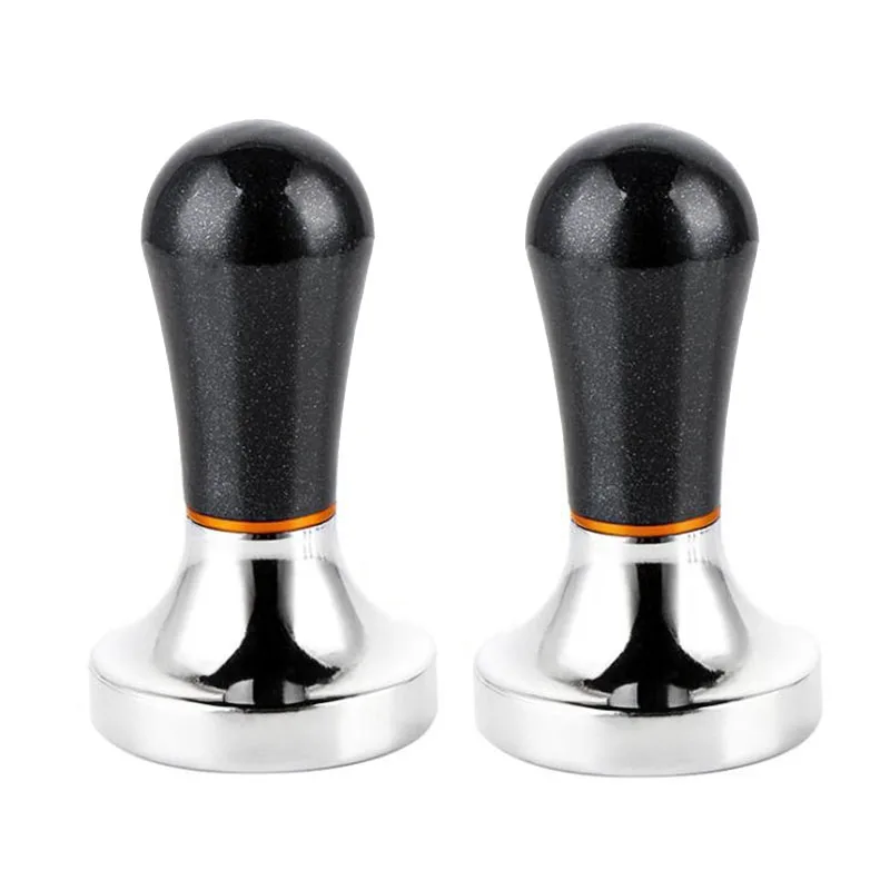 

2 Pack 57.5mm Coffee Tamper Practical Handheld Aluminum Coffee Tamper with Handle for Coffee Maker (Black)