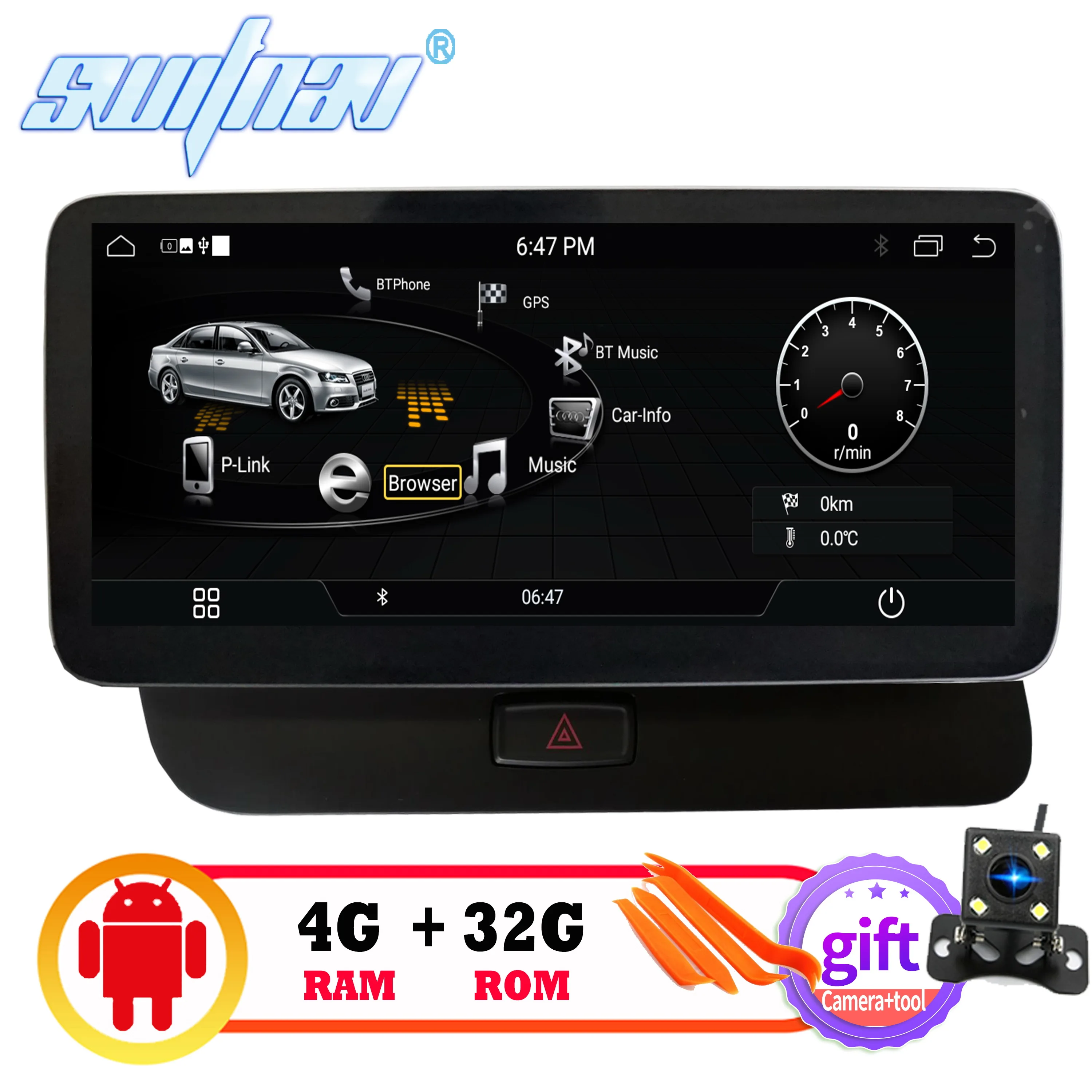 Автомобильный DVD-плеер 4 Гб + 32 ГБ Android 9 0 для AUDI Q5 2009-2016 мультимедийный