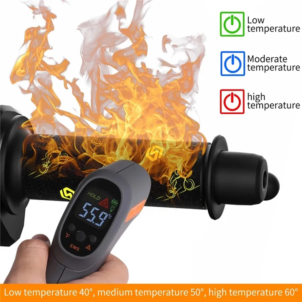 

Motorcycle Electric Heating Handle Cover Adjustable Waterproof Warm Winter 12V Handlebar Heater Temperature Adjustable Cover