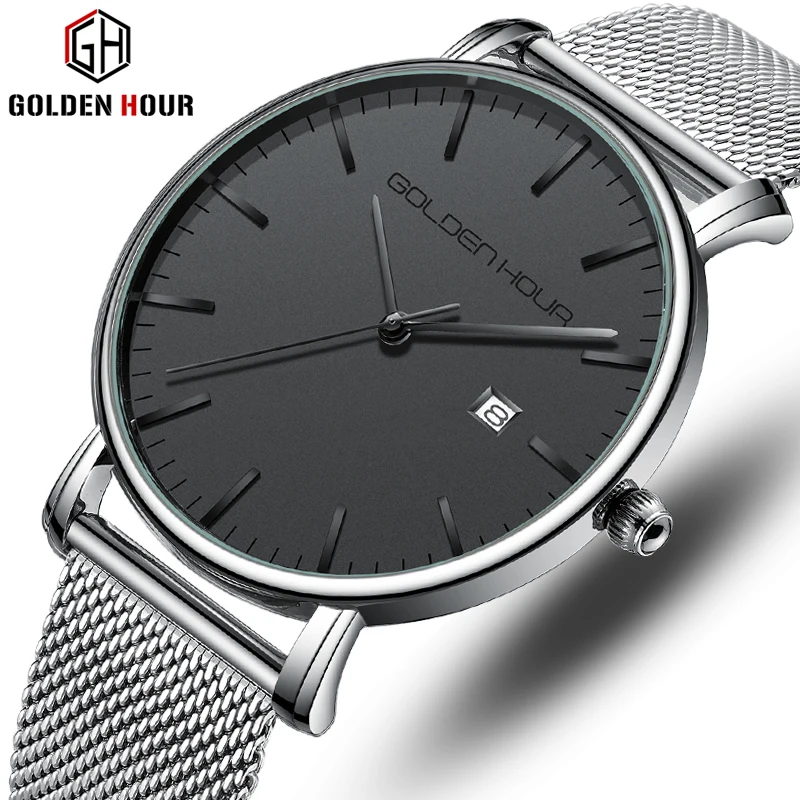 2019 GOLDENHOUR новый обтекаемый дизайн спортивные часы Orologio uomo мужские