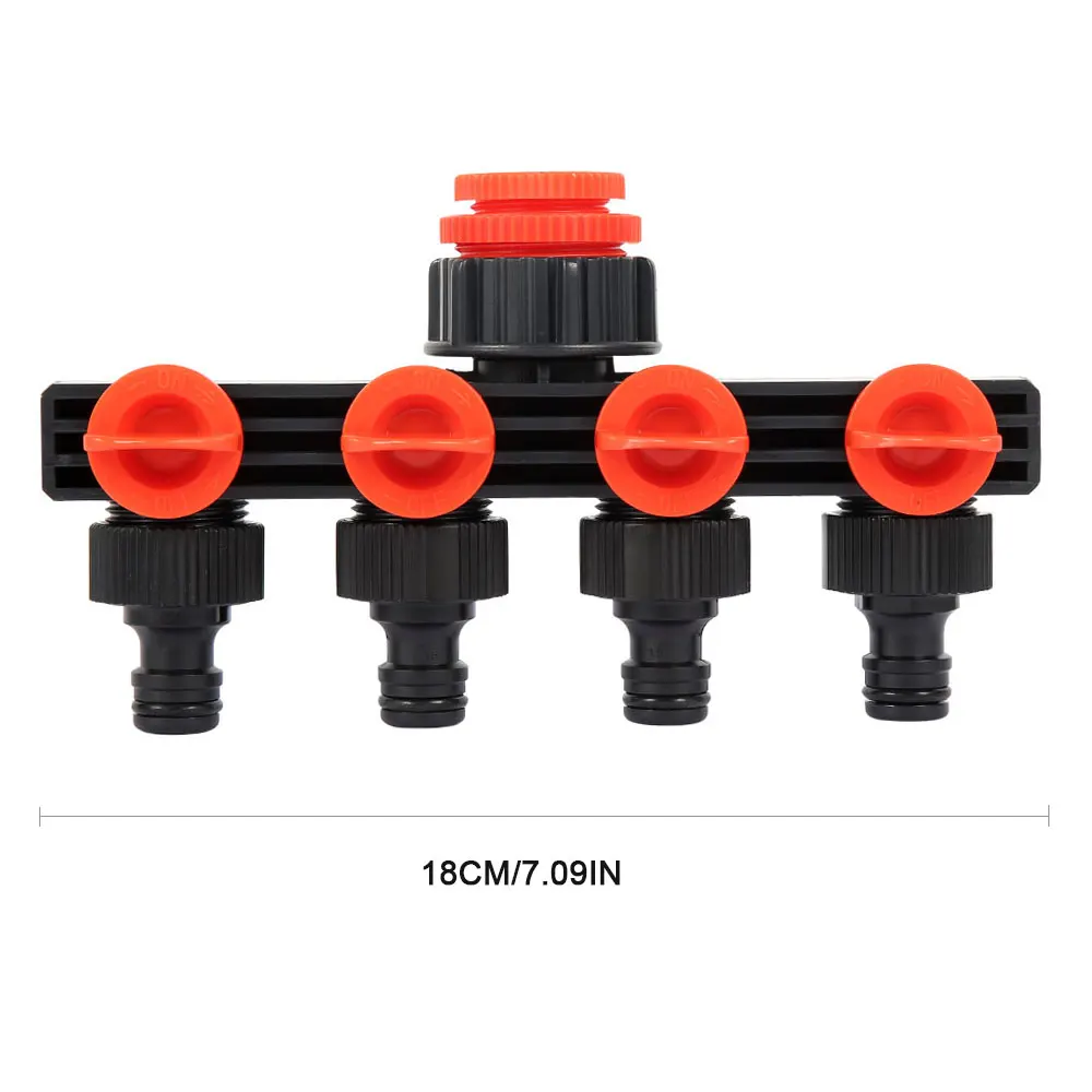 

Garden Irrigation 4-way Tap Hose Splitter Distributor Garden Drip Watering 4/7 8/11 Hose Fittings Pipe Connector Irrigation Set