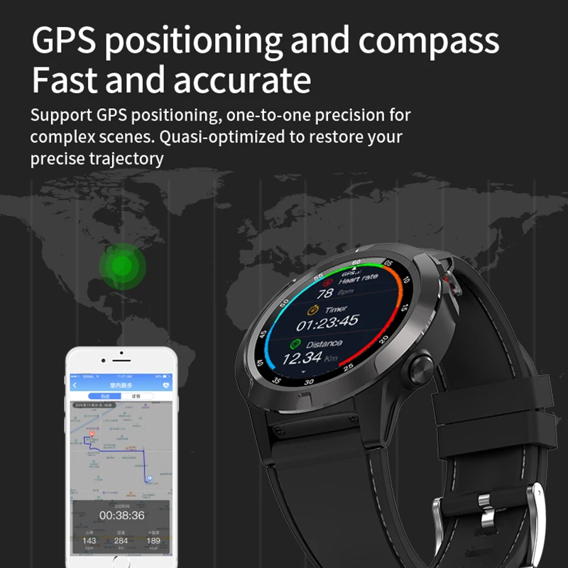 Открытый gps позиционирование спортивные умные часы IP67 водонепроницаемый компас